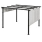 Metal Pergola, Outdoor Pergola with Retractable Canopy, for Garden, Patio, Backyard, Deck