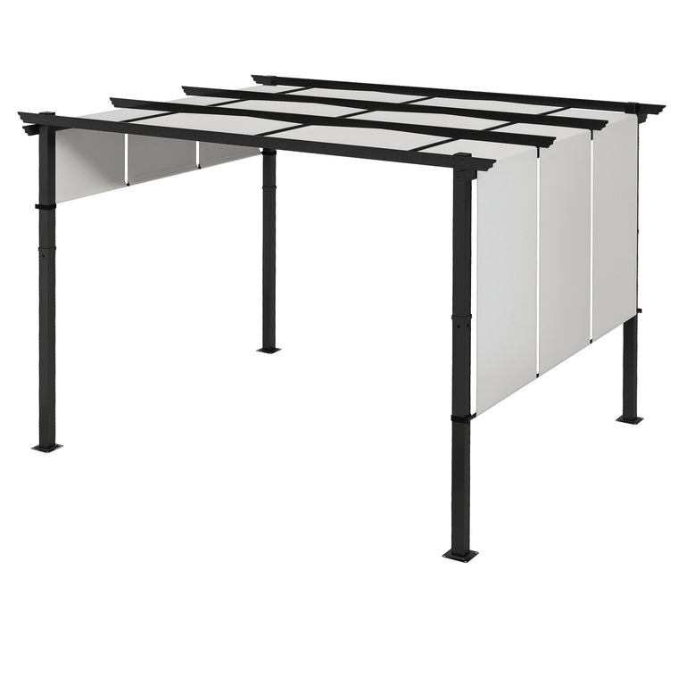 Metal Pergola with Retractable Canopy