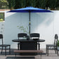9ft Deep Blue Half Round Umbrella with 5 Ribs