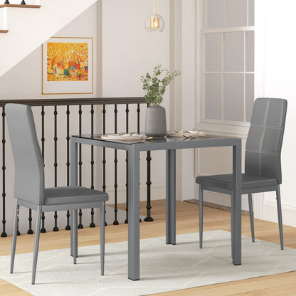 3-Piece Glass Dining Table Set
