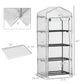 Portable Greenhouse Outdoor Hot House with 4 Tier Shelves, Steel Frame, PE Cover, 28" x 20" x 63" , White