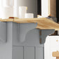 Kitchen Island on Wheels, Kitchen Cart with Drop Leaf, Drawers, Grey