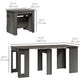 23.6"-70.9" Extendable Dining Table for 6-8 People, Space-Saving Rectangular Kitchen Table for Small Spaces, Dining Room, Kitchen, Living Room, Grey