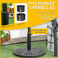 21 lbs Cement Round Market Umbrella Base Holder, 18" Heavy Duty Parasol Stand with Rattan Design for Patio, Black