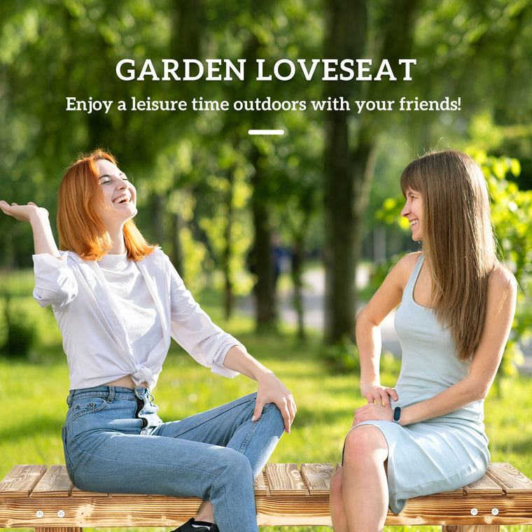 Carbonized Fir Wood Backless Garden Bench