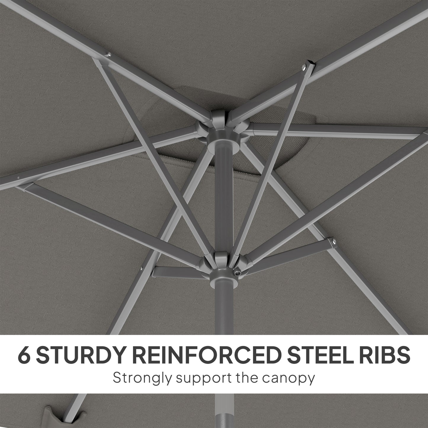 6.5x9.6ft Rectangle Aluminum Tilt Patio Umbrella, Garden Market Parasol, Outdoor Sunshade Canopy with Crank, Light Grey