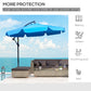 9FT Offset Hanging Patio Umbrella Cantilever Umbrella with Easy Tilt Adjustment, Cross Base and 8 Ribs for Backyard, Poolside, Lawn and Garden, Blue