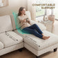 Sectional Sofa, U Shaped Couch with Double Chaise, Pillow-top Armrests and Spring Cushions, 2200lb Capacity, Beige