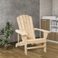 Wood Adirondack Chair, Outdoor Patio Muskoka Chair with Slatted Design for Deck, Garden, Backyard, Fire Pit, Natural