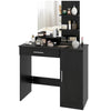 Vanity Desk with Mirror and Drawer - Black