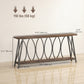 71" Console Table, Industrial 2-Tier Narrow Entryway Table with Metal Frame for Living Room, Hallway, Rustic Brown