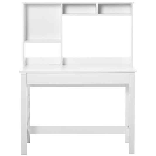 Computer Desk with Hutch and Storage Shelves - White