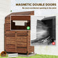 Outdoor Storage Cabinet, Wooden Garden Storage Shed with Double Doors and Shelves for Garden Porch Deck, Mixed-Brown