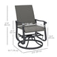 Rattan Patio Glider, Wicker Outdoor Glider Swivel Chair with Steel Frame, High Back for Backyard Porch, Grey