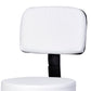 Rolling Stool with Wheels, Swivel Stool with Back Support, Adjustable Height, PU Leather Drafting Chair for Home Office, White