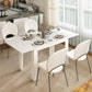 Modern Extendable Dining Table, 55.1 x 31.5 in, for 6-8 People, Expandable Dining Table for Kitchen, White
