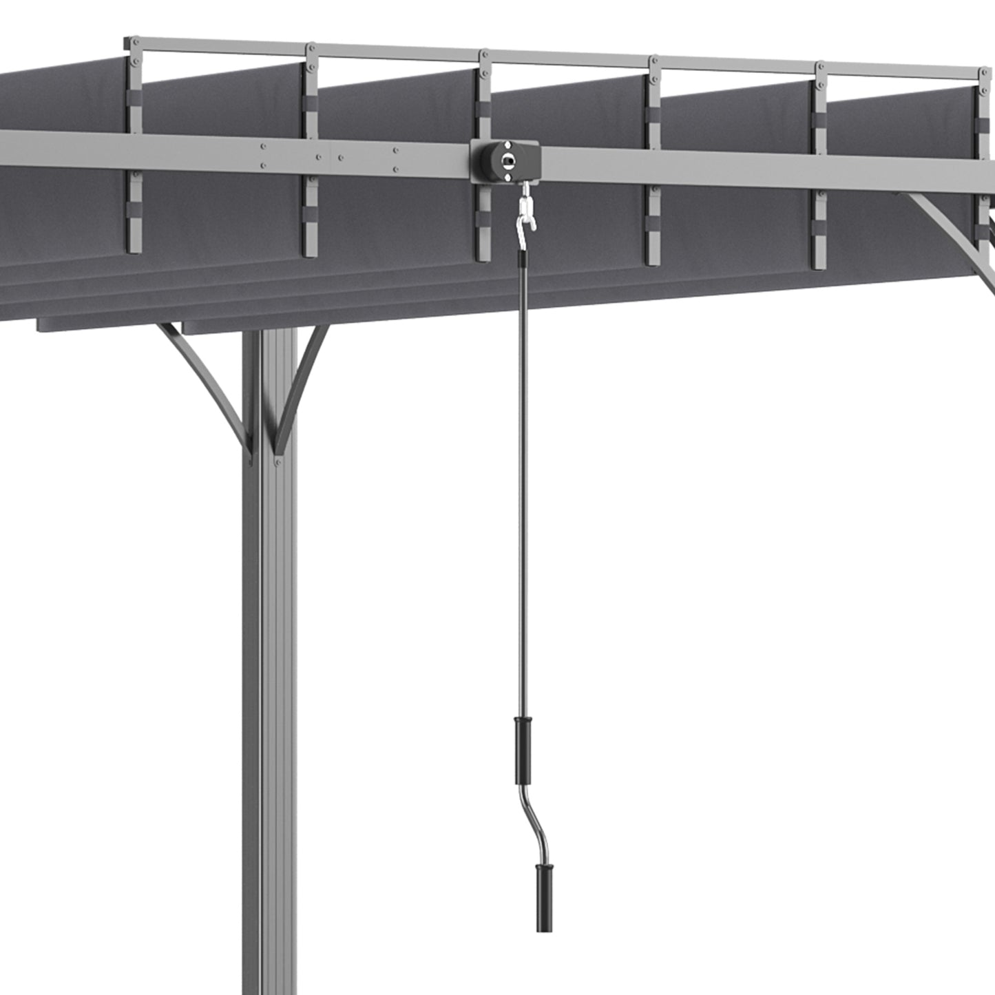9.7' x 9.7' Outdoor Pergola with Retractable Roof, Aluminium Louvered Pergola Canopy Gazebo for Lawn Garden Patio, Grey