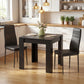 Dining Table Set for 2, Square Kitchen Table and Chairs, Dining Room Table and PU Leather Upholstered Chairs, Black