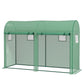 Outdoor Garden Greenhouse, Steel Greenhouse tent with 2 Doors and 4 Windows for Backyard, Patio, 9.8'x3.3'x6.6', Green