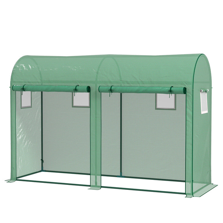 9.8' x 3.3' x 6.6' Green Steel Greenhouse Tent with 2 Doors