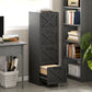 4 Drawer File Cabinet with Silent Slides, Vertical Farmhouse Filing Cabinet Fits Letter/A4 Size Home Office, Black