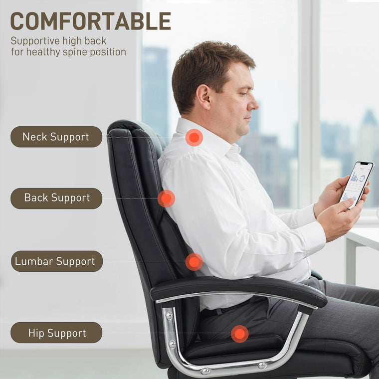 Big and Tall High-Back Office Chair, 400 lbs - Black