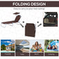 Outdoor Lounge Chair, Adjustable Folding Chaise Lounge, Tanning Chair with Sun Shade for Beach, Camping, Hiking, Backyard, Light Grey