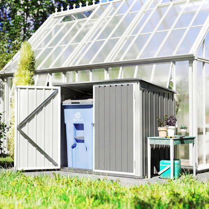 Metal Garbage Can Shed with Double Door & Vents