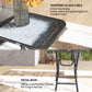 Patio Table, Folding Coffee Table with Tempered Glass Tabletop, Portable Bistro Table for Patio, Backyard
