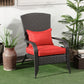 Patio Wicker Adirondack Chair, Outdoor Rattan Muskoka Chair with Cushions for Patio, Garden, Backyard Dark Blue