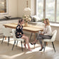 Set of 4 Modern Dining Chairs, Velvet Upholstered Kitchen Chairs with Steel Legs for Living Room, Cream White