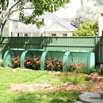 13' x 3.3' x 2.6' Green Mini Tunnel Greenhouse with PE Cover