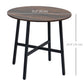 31.5" Round Dining Table, Industrial Style Kitchen Table with Steel Legs, Rustic Brown