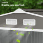 9x6 Galvanized Steel Ventilated Garden Storage Shed with Double Doors, Foundation Kit, Grey