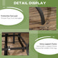 37" Garden Outdoor Dining Table for 4, Square Patio Table with Umbrella Hole, Plastic Board Tabletop for Backyard, Poolside, Mixed Brown