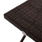 Patio Wicker Coffee Table, Outdoor PE Rattan Garden Folding Side Table, 15.75"x15.75"x15.75", Brown
