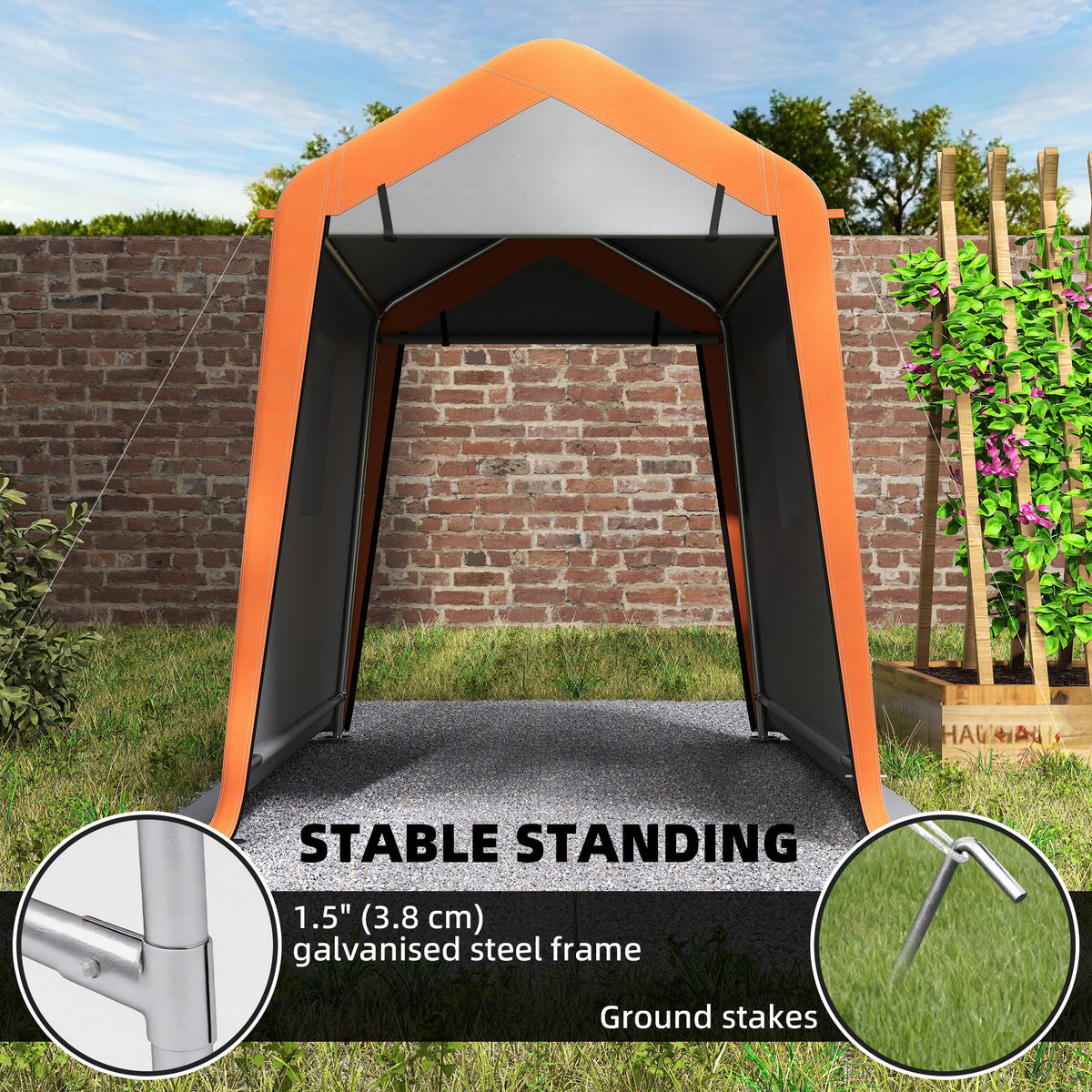 6' x 8' Portable Shed Tent with Door & Windows