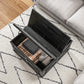 Farmhouse Coffee Table, Square Center Table with Flip-top Lids, Hidden Storage Compartment, Black