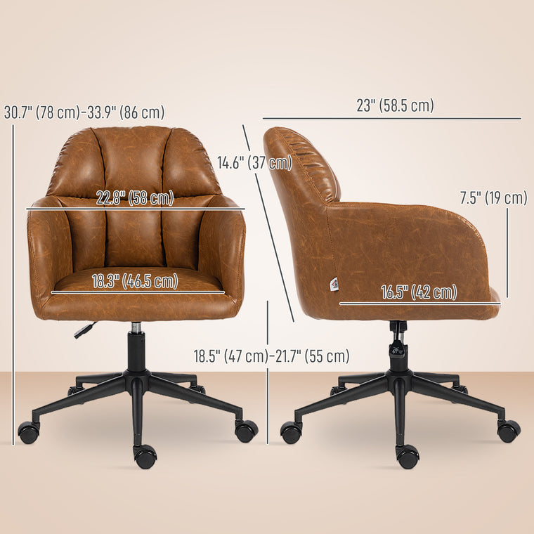 Faux Leather Swivel Office Chair with Adjustable Height