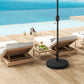 Patio Umbrella Base Holder, Heavy Duty Outdoor Umbrella Stand Base, Sand/Water Filled, Φ22" x 15.7" H, Black