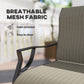 C Spring Motion Patio Chairs Set of 2 with Curved High Backrest, Armrest, All Weather Breathable Fabric, Metal Frame