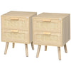 Boho Nightstand Set of 2 with 2 Drawers