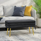 31" Storage Ottoman, Velvet End of Bed Bench with Steel Legs, Foot Stool with Storage for Bedroom, Living Room, Black
