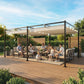 19' x 10' Pergola with Retractable Canopy, Patio Pergola with Sun Shade Shelter, UV50+, for Patio, Garden, Cream