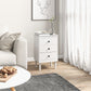 Set of Two Three-Drawer Modern Bedside Tables for Bedroom, White