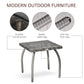 18" Rattan Coffee Table Outdoor Side Table Patio Wicker Furniture, Small Square with All-Weather PE for Garden, Balcony, Backyard, Poolside, Grey