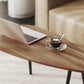 2 Pieces Coffee Table Set for Living Room, Industrial Nest of Tables with Steel Legs, Brown