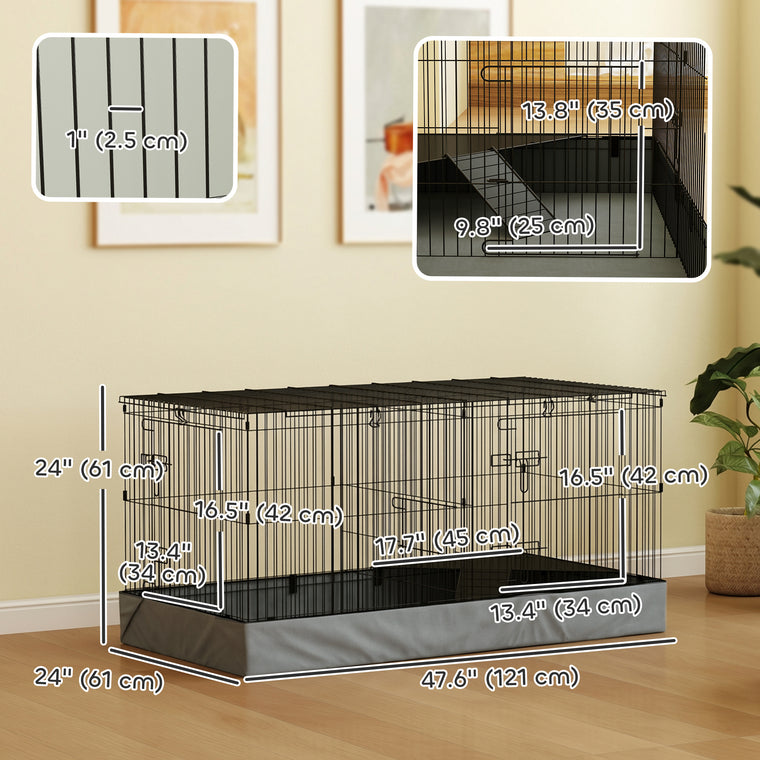 Guinea Pig Cage with Removable Top & Waterproof Liner
