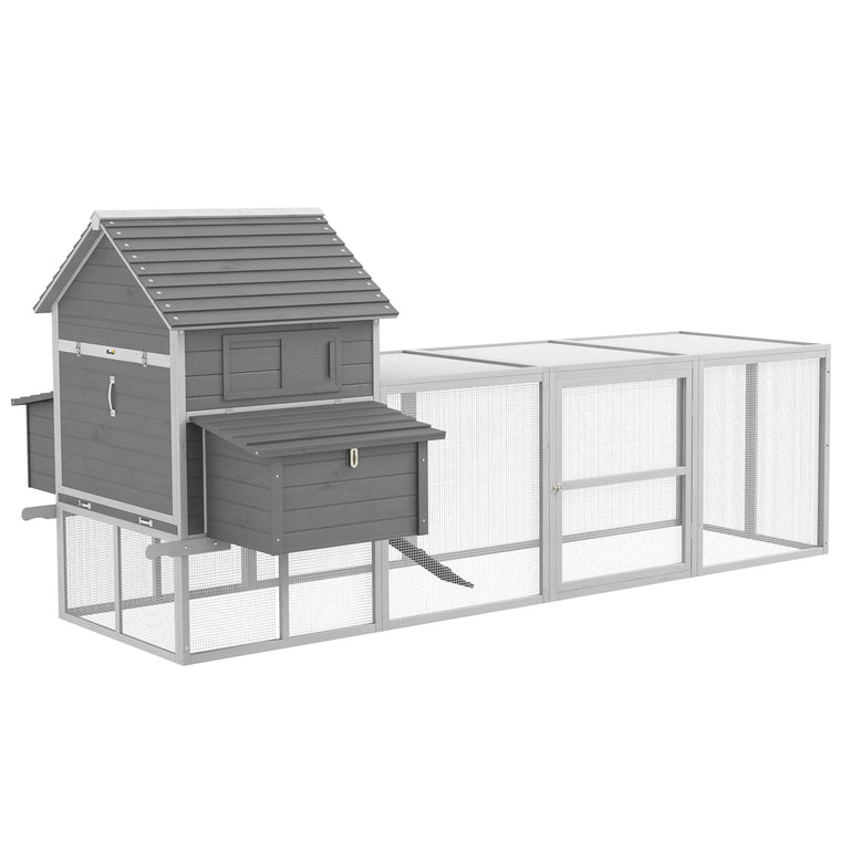 Wooden Chicken Coop with Nesting Boxes for 4-6 Chickens