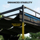 10' x 10' Retractable Pergola Canopy, Outdoor Pergola with Curtains, Metal Garden Gazebo Sun Shade Shelter for Patio